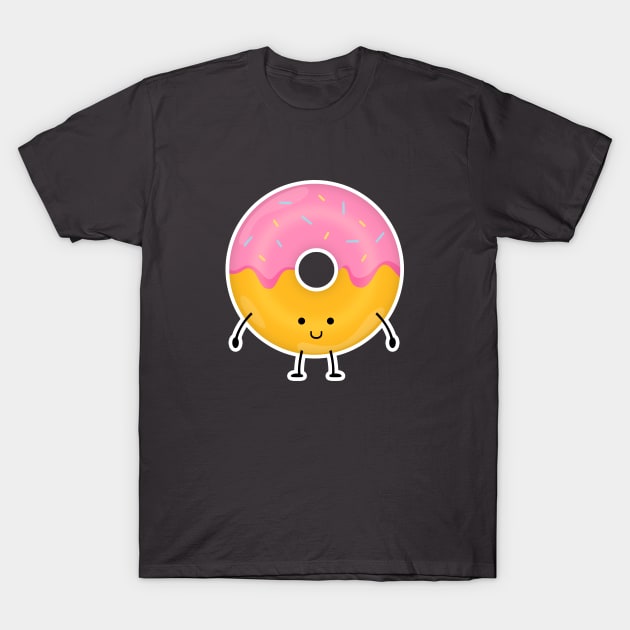 Cute Happy Donut T-Shirt by BrightLightArts